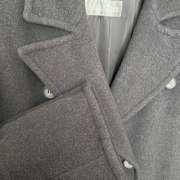 MaxMara Dark Grey Coat w/ Belt - Picture 9 of 14